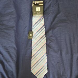 Pink & Blue Striped Men's Tie